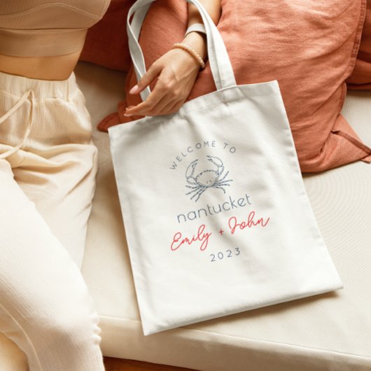 mariage Nantucket personnalisé accueil sac fourre-