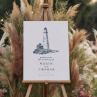 Mariage Nautical Lighthouse Ocean Sea Affiche de b