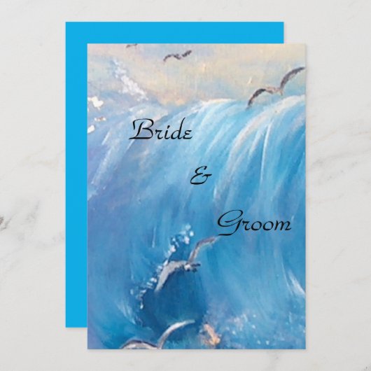 Mariage nautique avec invitation à vague (Devant / Derrière)