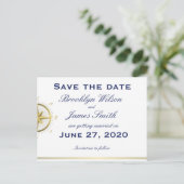 Mariage Nautique Blanc Enregistrer La Date Cartes  (Debout devant)