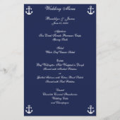 Mariage Nautique bleu marine Menu Circulaire Perso (Devant)