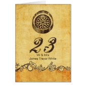 mariage nautique boussole rustique numéros de tabl (Devant)