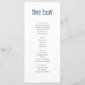Mariage nautique côtier Boissons Bar Cartes de men (Devant)