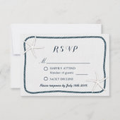 Mariage Nautique de trames Starfish & Twine RSVP (Devant)