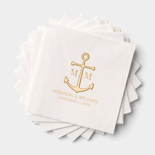 Mariage Nautique Élégant Or (Insitu (empilé))