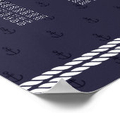 Mariage nautique Tableau de sièges Ancres bleues (Coin)