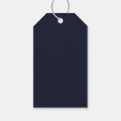 Mariage Navy merci. Étiquette de cadeau moderne bl (Dos)