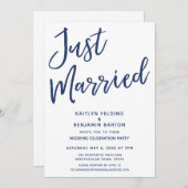 Mariage Navy Réception Moderne Casual - Invitation (Devant / Derrière)