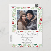 Mariage Noël Enregistrer la date Carte postale (Devant / Derrière)