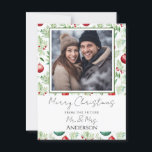 Mariage Noël Enregistrer la date Carte postale<br><div class="desc">Amusant aquarelle design de Noël. Tout le texte est ajustable et facile à changer pour vos besoins de partie. Enregistrez les cartes postales du mariage de Noël Date.</div>
