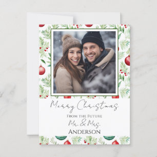 Mariage Noël Enregistrer la date Carte postale