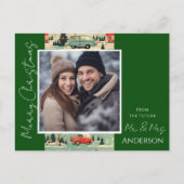 Mariage Noël Rétro Enregistrer la date Carte posta (Devant)