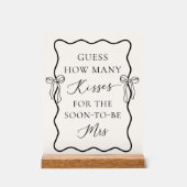 Mariage Noir à Ruban: Devinez Combien de Bisous (Recto)