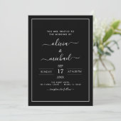 Mariage noir blanc avec invitation photo (Debout devant)