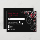 Mariage noir, blanc et rouge RSVP (Devant / Derrière)