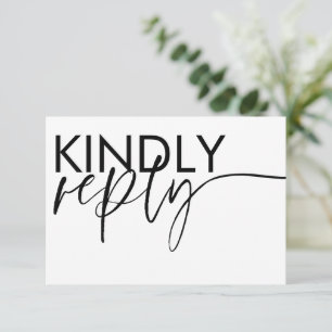 Mariage noir & blanc moderne RSVP