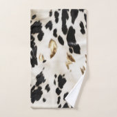 Mariage Noir Blanc Or Sud-Ouest Cuir de Vache (Serviette à main)