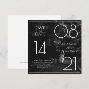 Mariage Noir & Blanc Personnalisé avec Photo Carte