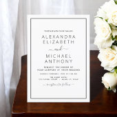 Mariage noir blanc Type moderne Invitation