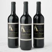 Mariage noir bouteille de vin Étiquette (Bouteilles)