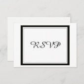 Mariage noir classique à la frontière RSVP (Devant / Derrière)