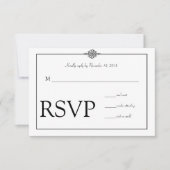 Mariage noir classique simple RSVP (Devant)