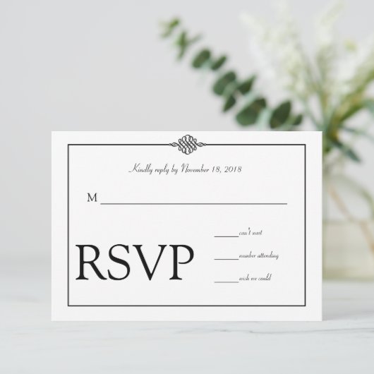 Mariage noir classique simple RSVP (Debout devant)