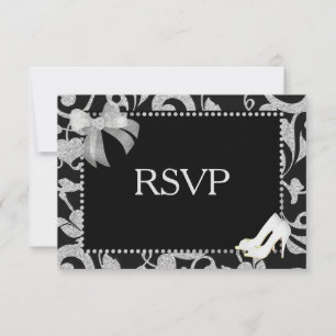 Mariage noir et argent élégant RSVP