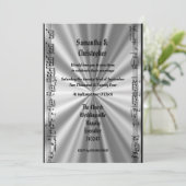 Mariage noir et argent invitation photo (Debout devant)