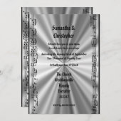 Mariage noir et argent invitation photo (Devant / Derrière)