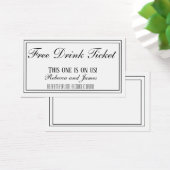Mariage noir et blanc billet de boisson gratuite (Bureau)