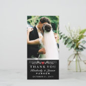 Mariage noir et blanc Carte de remerciements photo (Debout devant)