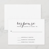 Mariage noir et blanc élégant RSVP (Devant / Derrière)