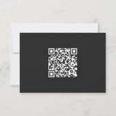 Mariage noir et blanc élégant RSVP avec code QR (Dos)