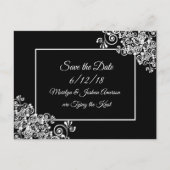 Mariage noir et blanc Enregistrer la date Cartes p (Devant)