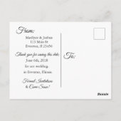 Mariage noir et blanc Enregistrer la date Cartes p (Dos)