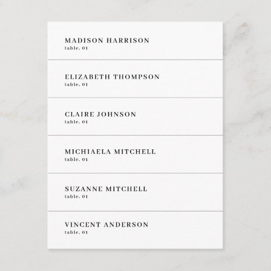 Mariage noir et blanc moderne Nom de la carte do-i (Devant)