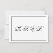 Mariage noir et blanc moderne RSVP (Devant)