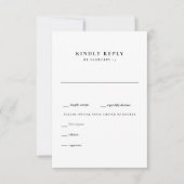 Mariage noir et blanc moderne RSVP (Devant)