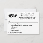 Mariage noir et blanc RSVP (Devant)