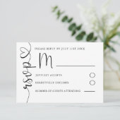 Mariage noir et blanc simple RSVP (Debout devant)