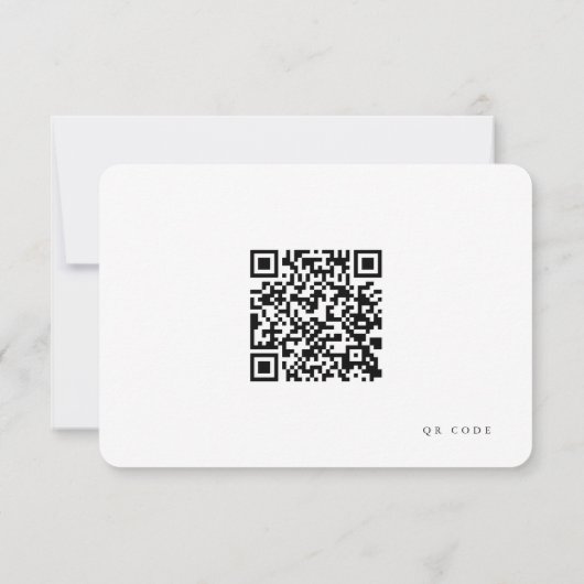 Mariage noir et blanc simple RSVP avec code QR (Dos)