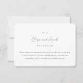 Mariage noir et blanc simple RSVP avec code QR (Devant)
