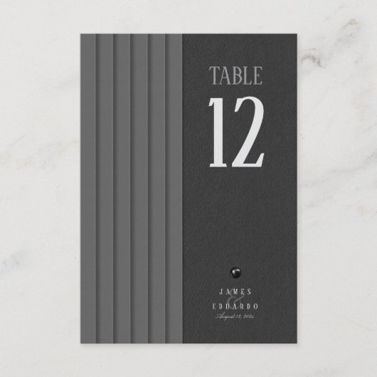 Mariage noir et blanc sur mesure Numéro de table I (Devant)
