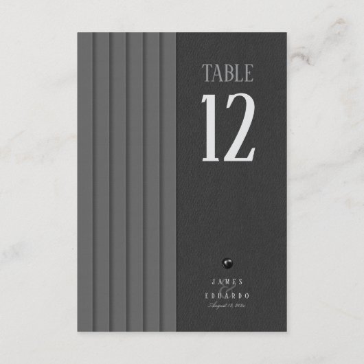 Mariage noir et blanc sur mesure Numéro de table I (Dos)