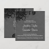 Mariage noir et gris Invitations de la répétition (Devant / Derrière)