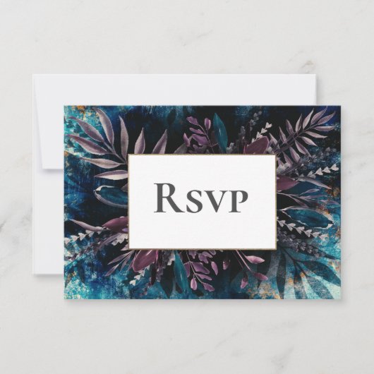 Mariage noir et Moody Card RSVP (Devant)