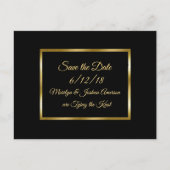 Mariage noir et or Enregistrer la date Cartes post (Devant)