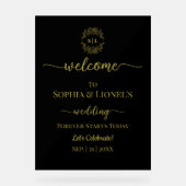 Mariage Noir Et Or Minimal Accueil Frosted (Recto)