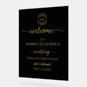 Mariage Noir Et Or Minimal Accueil Frosted (Angle)